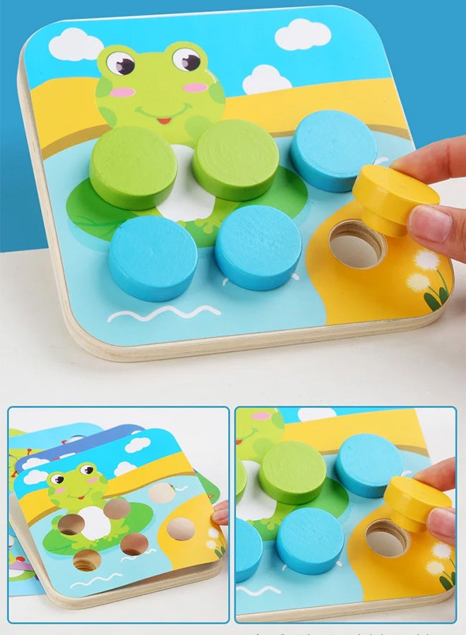 شبيلي لعبة تركيب خشبية تعليمية للأطفال مجموعة مسامير الفطر الكبيرة لتعزيز التنسيق بين اليد والعين والإبداع مناسبة للأولاد والبنات من عمر 3 سنوات فما فوق مادة آمنة للتعلم المبكر وتطوير الذكاء هدية عيد ميلاد مثالية - Image 2