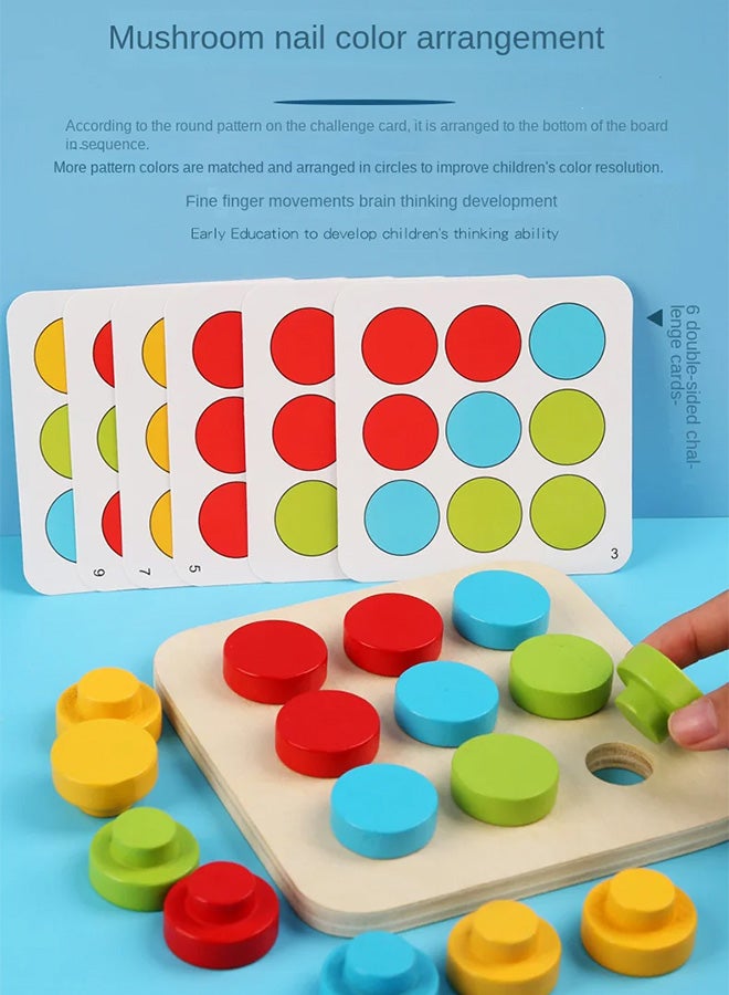 شبيلي لعبة تركيب خشبية تعليمية للأطفال مجموعة مسامير الفطر الكبيرة لتعزيز التنسيق بين اليد والعين والإبداع مناسبة للأولاد والبنات من عمر 3 سنوات فما فوق مادة آمنة للتعلم المبكر وتطوير الذكاء هدية عيد ميلاد مثالية - Image 5