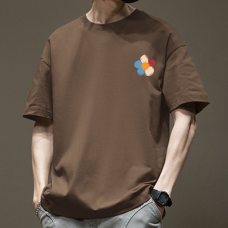 American Trendy Brand Simple Printed Short-Sleeved T-Shirt for Men and Women in Summer Ins Couple Loose Round Neck Bottoming Shirt Comfortable and Breathable - Image 4