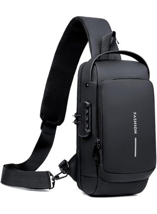 Anti theft Crossbody Sling bag, Shoulder Backpack, Lightweight Chest Daypack with USB Charging Port, Fit for 9.7'' iPad, black - pzsku/ZE1DC3AC99C9727ACD7AEZ/45/1747665738/46206b8c-9c8e-4bd5-9dec-659d807a9a68