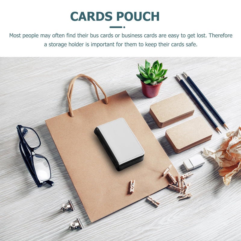Leather Card Holder Business ID Organizer for Men Women Office Travel - Image 4