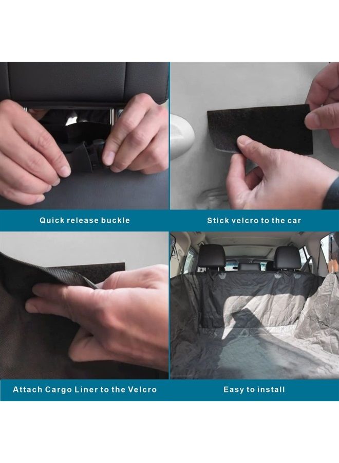 Veckle Cargo Liner, SUV Cargo Cover for Dogs with Side Flaps Hammock Water Resistant Nonslip Dog Seat Cover Cargo Area Protector Scratchproof for SUVs Sedans Vans - Image 2
