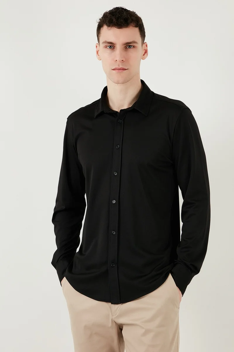 Buratti Cotton Regular Fit Plain Collar Shirt Men's Shirt CF25S119628