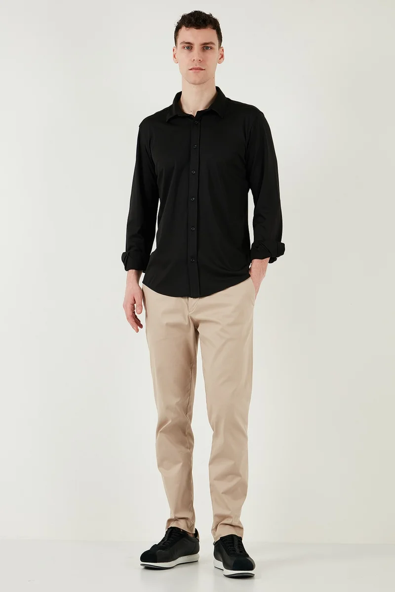 Buratti Cotton Regular Fit Plain Collar Shirt Men's Shirt CF25S119628