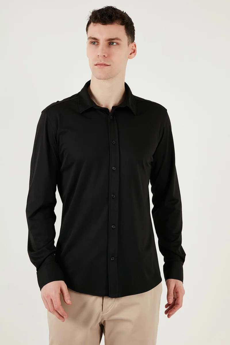 Buratti Cotton Regular Fit Plain Collar Shirt Men's Shirt CF25S119628