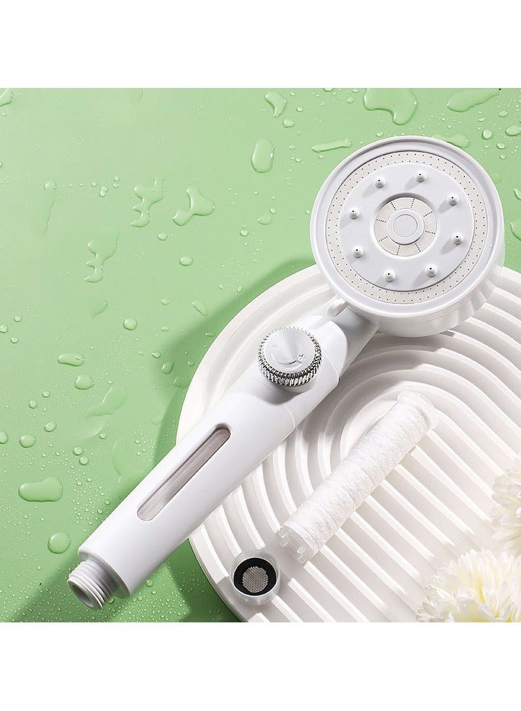 Hanayo High Pressure Shower Head Water Saving Shower Head With PP Cotton Filter Shower 5 Jet Types for Bathing Modern Handheld Shower Head (White) - Image 2