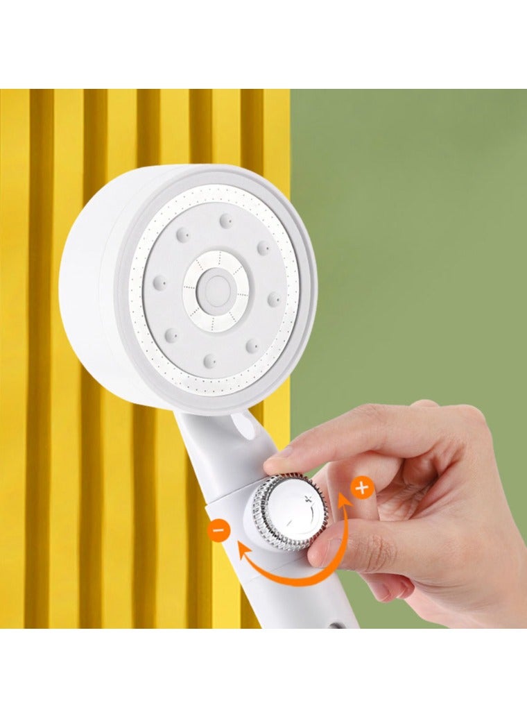 Hanayo High Pressure Shower Head Water Saving Shower Head With PP Cotton Filter Shower 5 Jet Types for Bathing Modern Handheld Shower Head (White) - Image 4