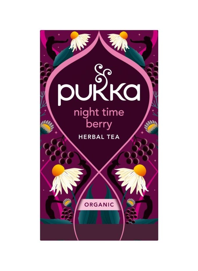 Pukka شاي الأعشاب العضوي من باكا، شاي التوت الليلي، 20 كيس شاي - Image 1