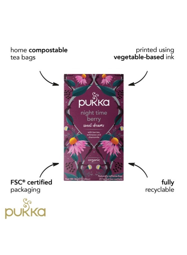 Pukka شاي الأعشاب العضوي من باكا، شاي التوت الليلي، 20 كيس شاي - Image 5