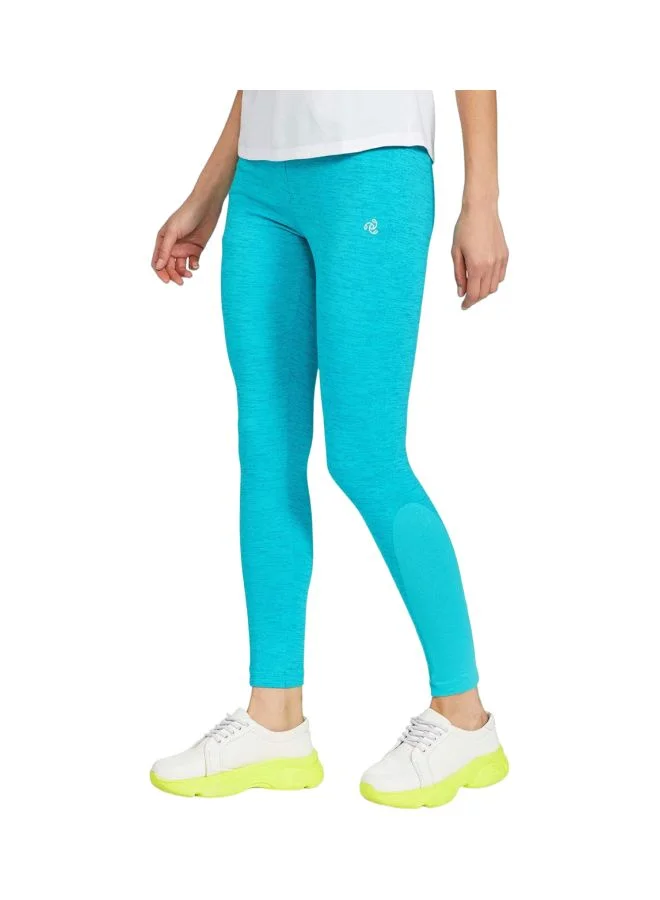 JOCKEY Jockey Women Slim Fit Combed Cotton Elastane Leggings AA01 J Teal Marl Large Teal Blue L