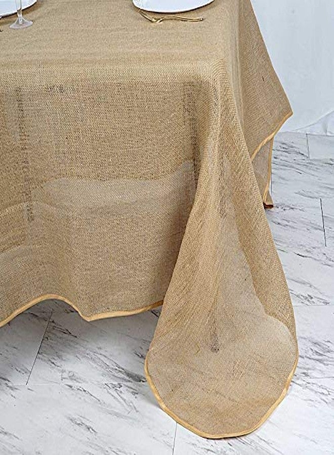 بلسا سيركل أغطية طاولات من الخيش البني الطبيعي من بالسا سيركل، مقاس 90×90 بوصة - مفارش طاولات لحفلات الزفاف والمناسبات الأخرى - Image 2