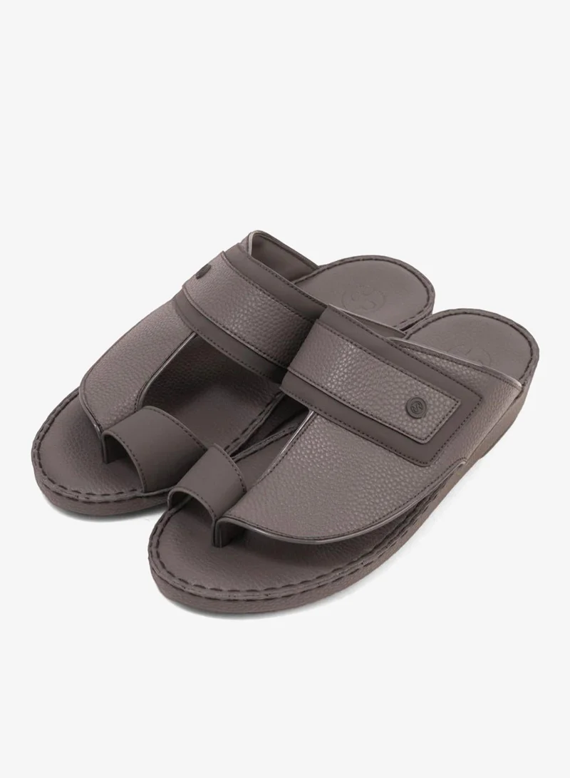 Comfort Plus  COMFORT PLUS LEATHER SANDALS WITH COMFORTABLE FOOTBED GREY for Men | Best Price UAE