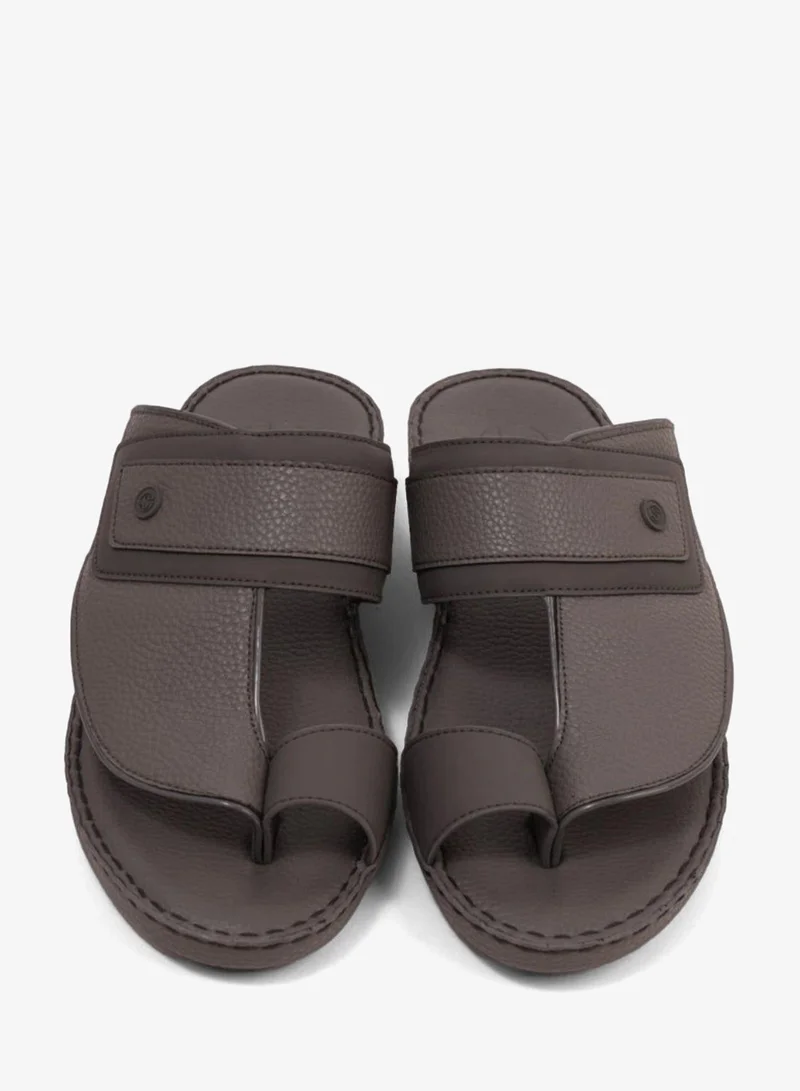 Comfort Plus  COMFORT PLUS LEATHER SANDALS WITH COMFORTABLE FOOTBED GREY for Men | Best Price UAE