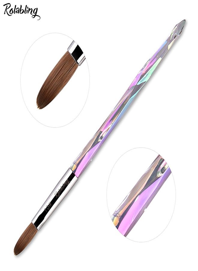 Rolabling Nail Art Brush Acrylic Brush Nail Pen with Symphony Diamond Handle Manicure Design Nail Art Tool (10#) - Image 2
