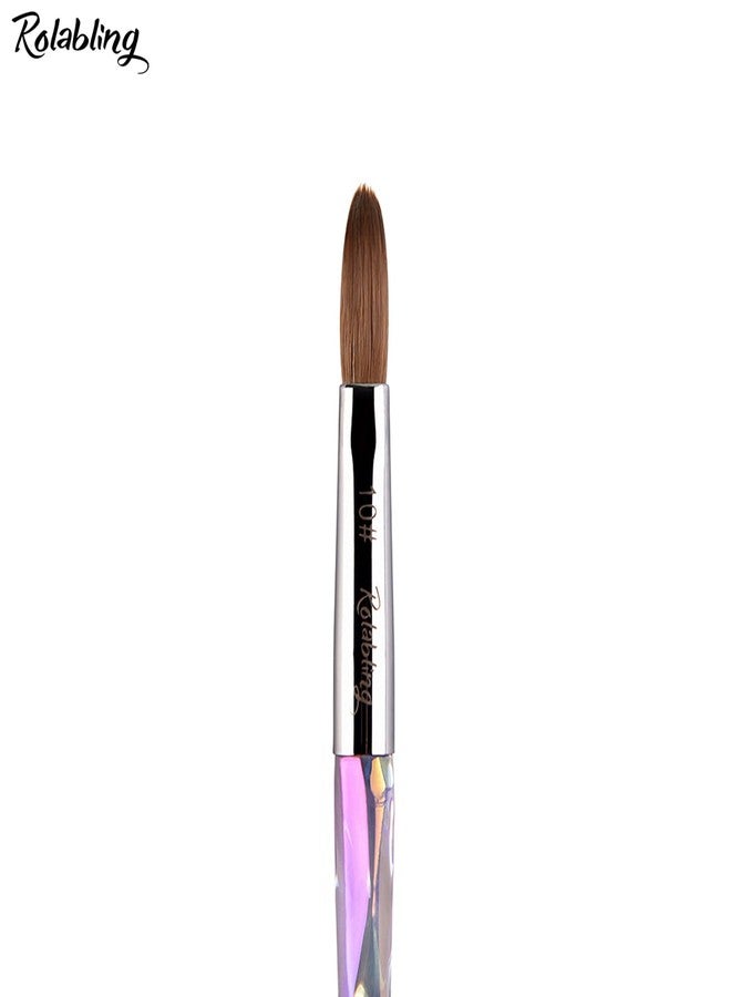 Rolabling Nail Art Brush Acrylic Brush Nail Pen with Symphony Diamond Handle Manicure Design Nail Art Tool (10#) - Image 3