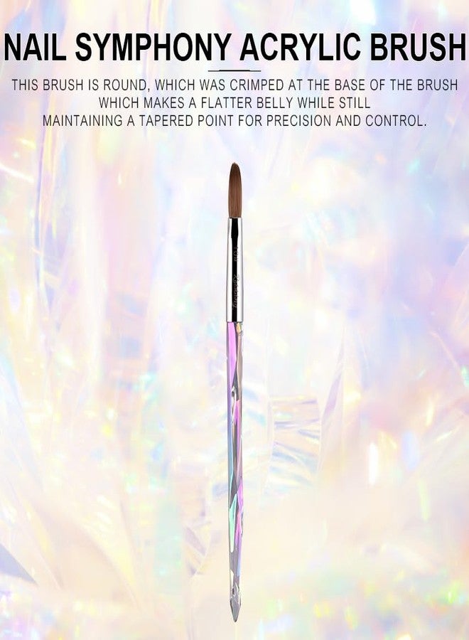 Rolabling Nail Art Brush Acrylic Brush Nail Pen with Symphony Diamond Handle Manicure Design Nail Art Tool (10#) - Image 5