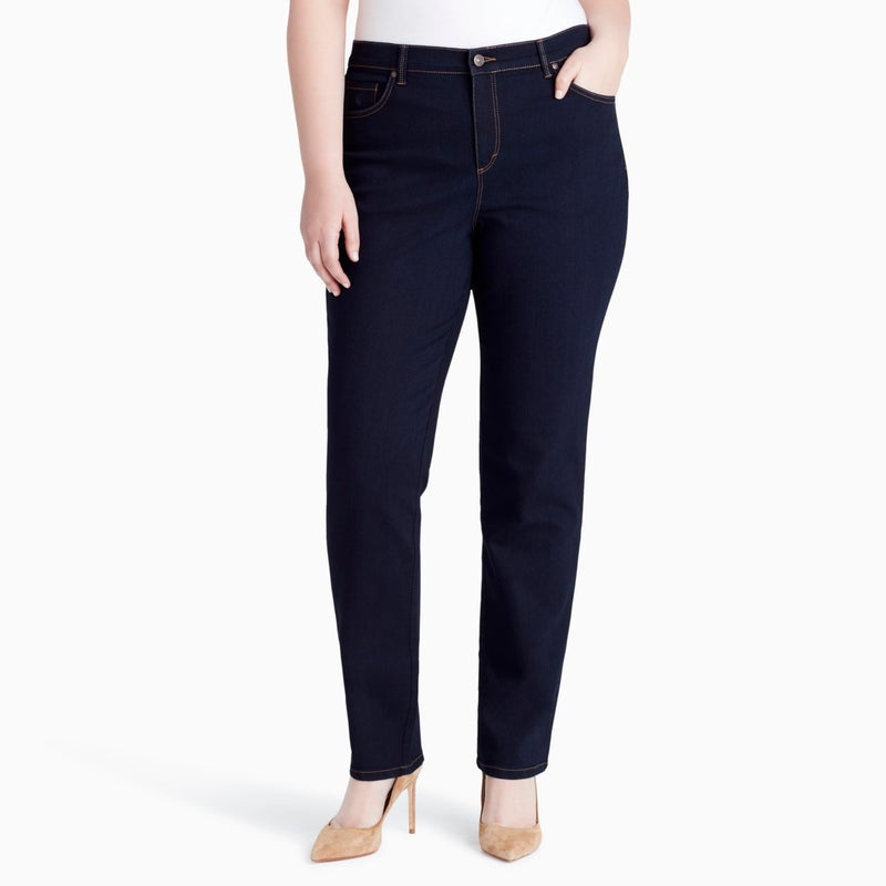 Gloria Vanderbilt womens Amanda Classic High Rise Tapered Jean Rinse Noir 22 Plus Short