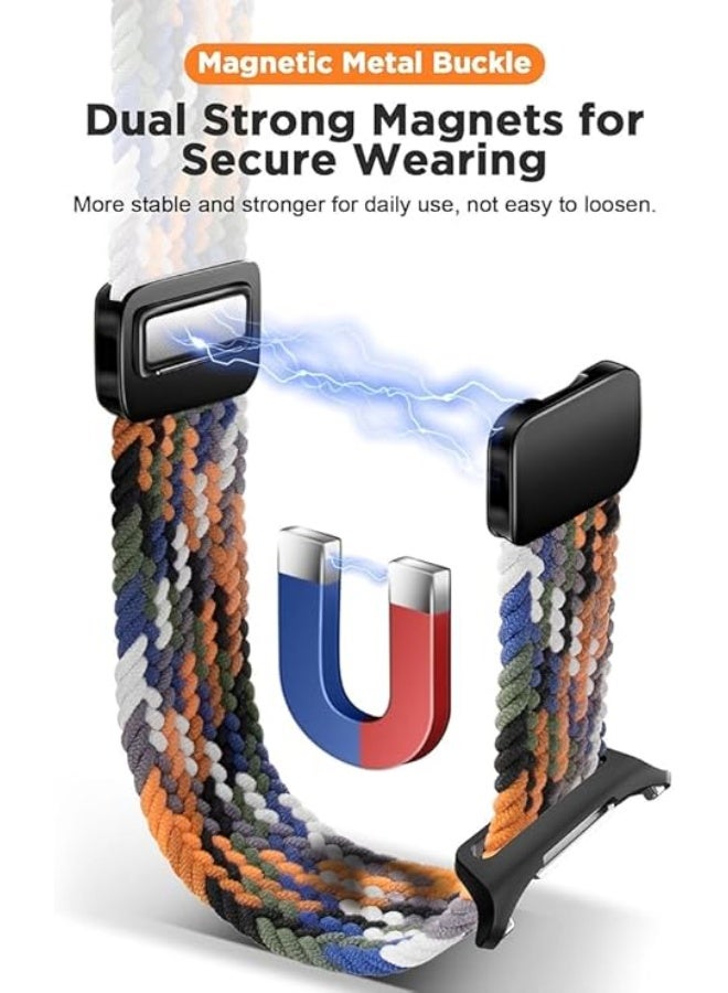 Compatible with Samsung Galaxy Watch Ultra Strap with Magnetic Metal Buckle, Quick Release Nylon Braided Straps Adjustable Breathable Stretchy Sport Watch Band for Galaxy Watch Ultra - Image 2
