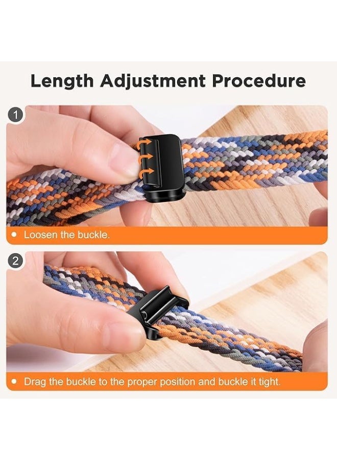 Compatible with Samsung Galaxy Watch Ultra Strap with Magnetic Metal Buckle, Quick Release Nylon Braided Straps Adjustable Breathable Stretchy Sport Watch Band for Galaxy Watch Ultra - Image 4