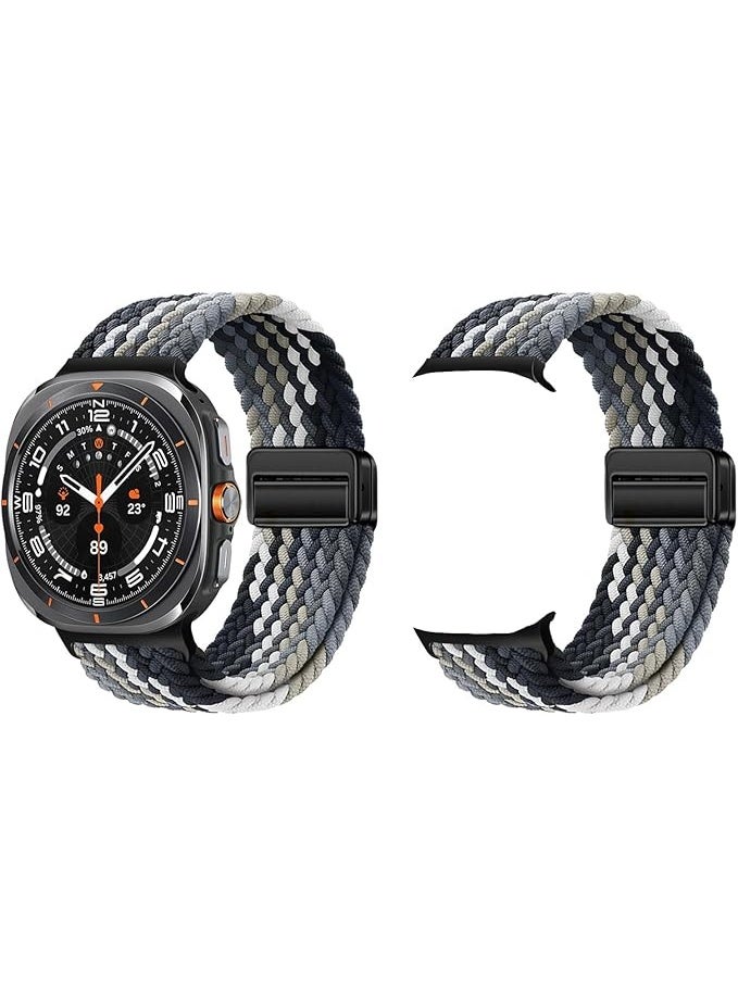 Compatible with Samsung Galaxy Watch Ultra Strap with Magnetic Metal Buckle, Quick Release Nylon Braided Straps Adjustable Breathable Stretchy Sport Watch Band for Galaxy Watch Ultra - Image 1