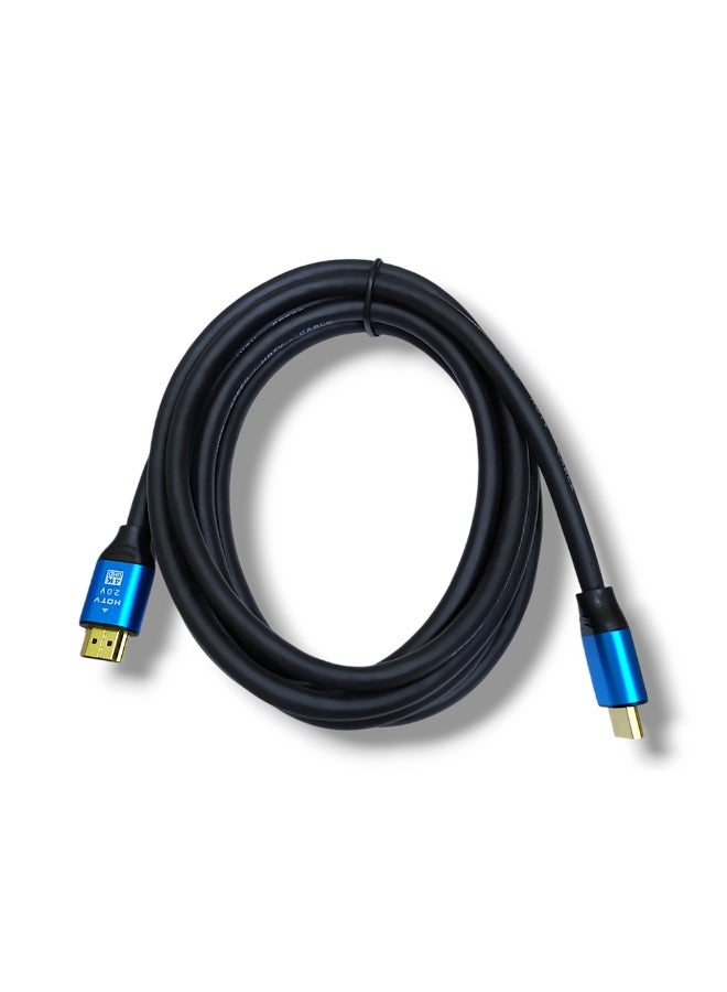 3m HDMI to HDMI Cable with 4K Resolution – Black and Blue - Image 3