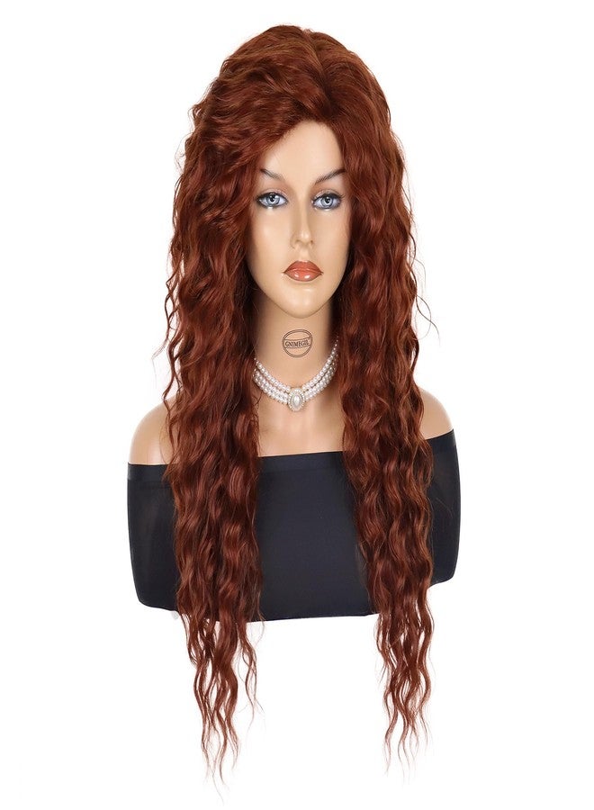 GNIMEGIL Dark Copper Wigs for Women Long Body Wave Wig with Free Party Hairline Fluffy Hairstyle Big Volume Wigs Curly Synthetic Hair 26 inches - Image 4