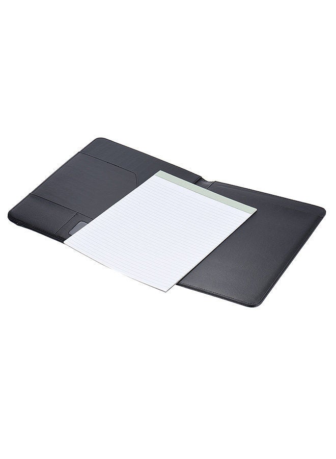 Generic Multifunctional Business Portfolio Padfolio Folder Document Case Organizer A4 PU Leather with Business Card Holder Memo Note Pad  - Image 5