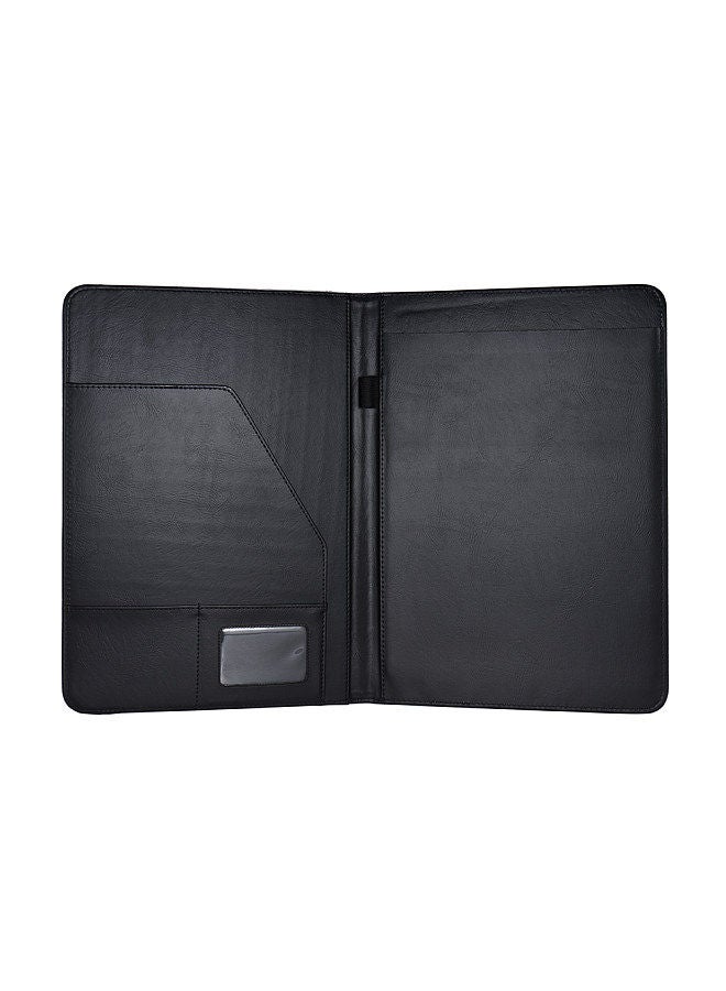 Generic Multifunctional Business Portfolio Padfolio Folder Document Case Organizer A4 PU Leather with Business Card Holder Memo Note Pad  - Image 4