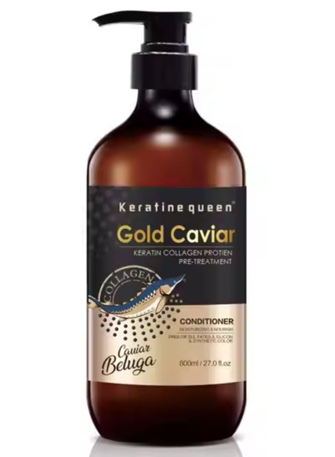 Keratine queen Gold Caviar Keratin Collagen Protein Pre-Treamtment Conditioner 800 ml