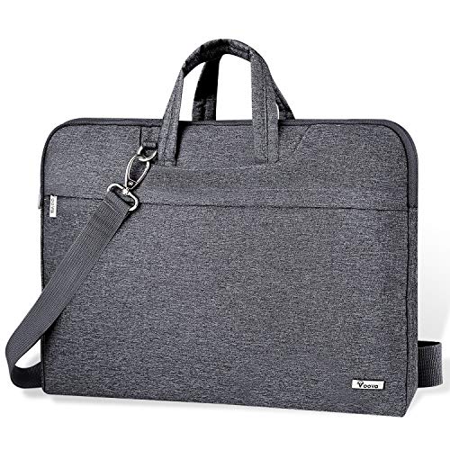 Voova Laptop Bag 15.6 Inch, Waterproof Computer Sleeve Carrying Case with Shoulder Straps & Handle Compatible with Macbook Air 15 M2/M3/M4, MacBook Pro 15/16, 15-16 Inch Hp Dell Lenovo Asus, Grey - Image 1