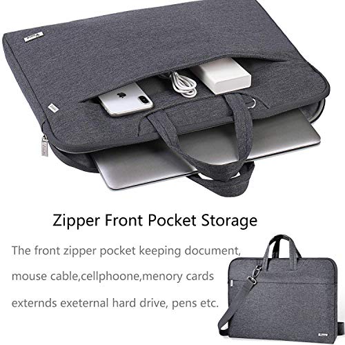 Voova Laptop Bag 15.6 Inch, Waterproof Computer Sleeve Carrying Case with Shoulder Straps & Handle Compatible with Macbook Air 15 M2/M3/M4, MacBook Pro 15/16, 15-16 Inch Hp Dell Lenovo Asus, Grey - Image 2