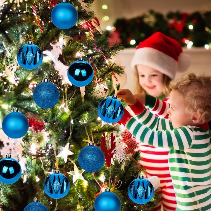 Briful 12PCS 3.15"" Christmas Ball Ornaments Shatterproof Blue Christmas Tree Decorations Xmas Tree Balls Halloween Ornaments D?cor - Image 4