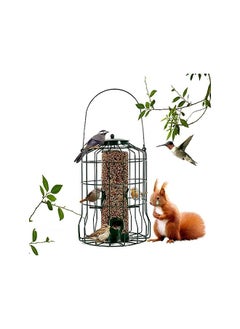 Metal Bird Feeders Squirrel Proof Wild Bird Feeders Large Clear Tube Feeders With 4 Perches Bird Feeder Squirrel Proof Chew Proof Rustproof For Small Wild Birds And Sparrows Green