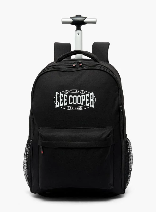 Lee Cooper Printed 3-Piece School Trolley Bag Set For Kids 13 Years+ With Lunch Bag And Pencil Pouch - 17x30x30 CM
