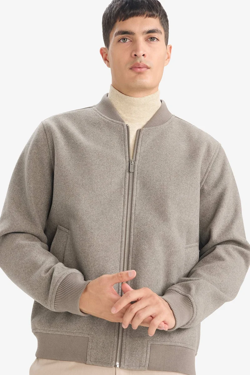 Defacto Regular Fit College Collar Bomber Cachet Jacket