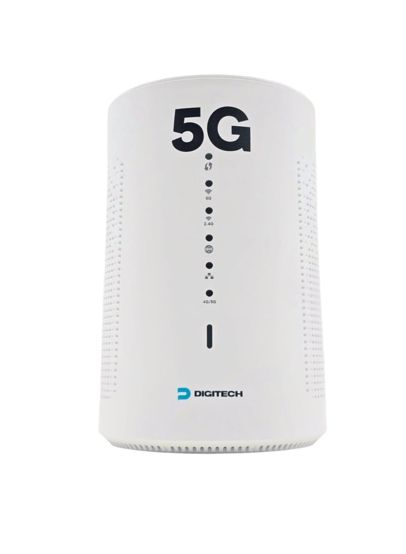 digi-tech 5G Router Wi-Fi 6 AX 1800 | Up to 9.6Gbps Download Speed |  Connect Up to 32 Devices | Dual Band 2.4GHz & 5GHz | Supports All Network Operators | Digitech S1 - White - Image 1