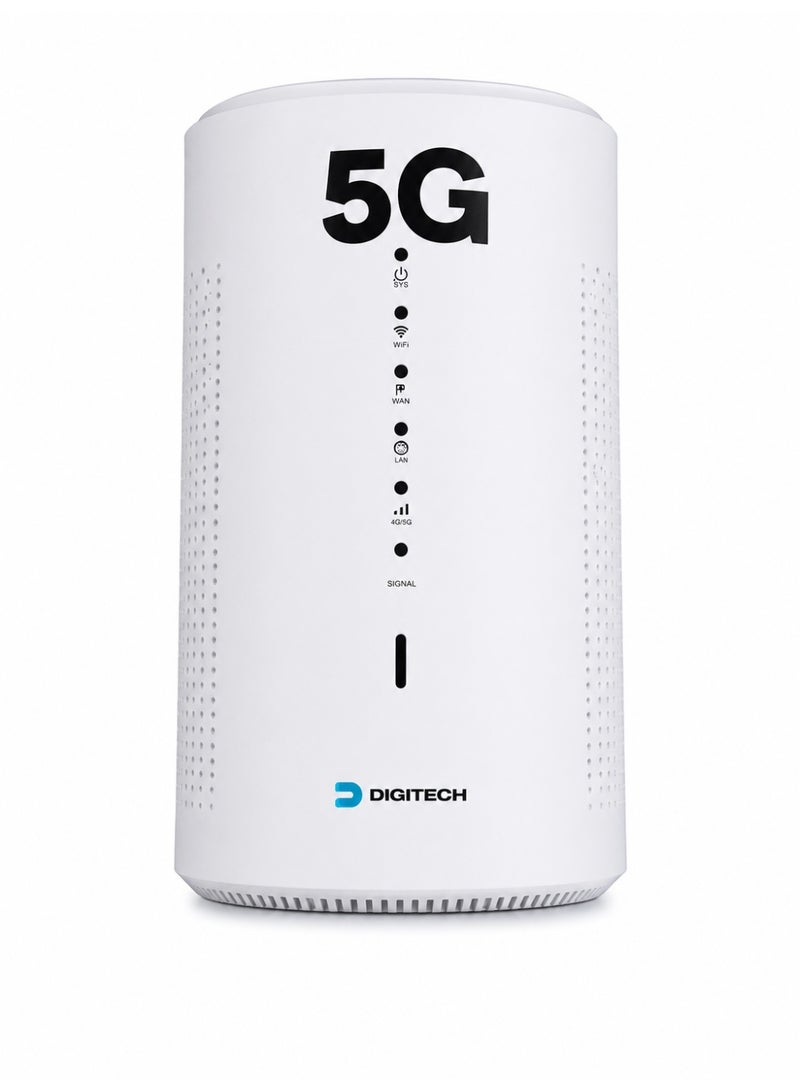 digi-tech 5G Router Wi-Fi 6 AX 1800 | Up to 9.6Gbps Download Speed |  Connect Up to 32 Devices | Dual Band 2.4GHz & 5GHz | Supports All Network Operators | Digitech S1 - White - Image 1