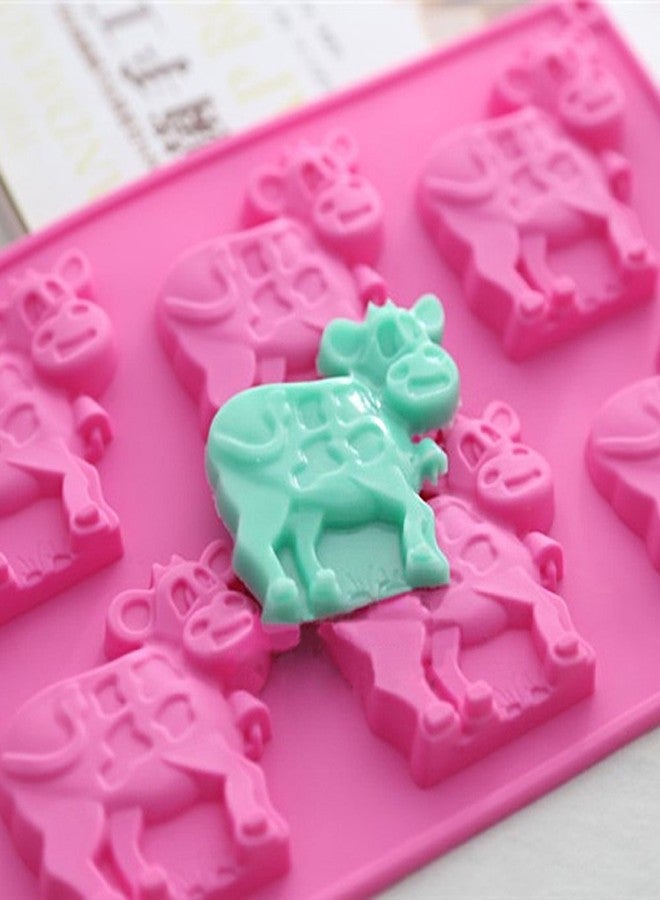 HiParty 2 Pack Cow Chocolate Molds, Dairy Cattle Cake Pan Silicone Candy Fondant Biscuit Cookie Baking Mold Soap Lotion Bars Polymer Clay Mold (Random Color) - Image 4