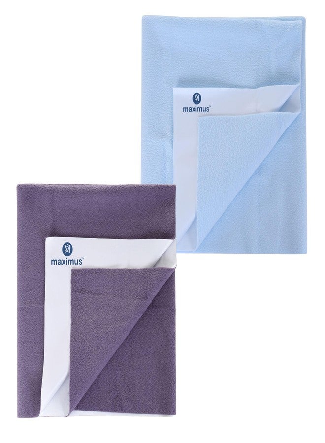 THE MAXIMUS Maximus Waterproof Quick Dry Sheet for Baby Pack of 2 | Bed Pad Extra Absorbent Washable Matress Protector | Baby Bed Protector Sheet for Toddler Children (100x70 cm) (Grey and SkyBlue, Medium) - Image 1