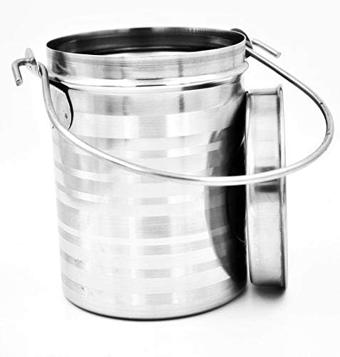 Shopsidex Shopsidex Stainless Steel Milk Oil Ghee Storage Container with Lid and handle For Kitchen 500 ml - Image 3