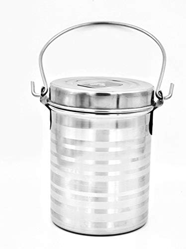 Shopsidex Shopsidex Stainless Steel Milk Oil Ghee Storage Container with Lid and handle For Kitchen 500 ml - Image 2