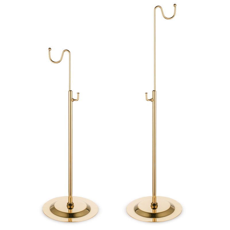 NEKLJJ Gold Handbag Display Stands  Set of Two Single Hanging Hook Stand Retail Metal Table Adjustable Bag Rack