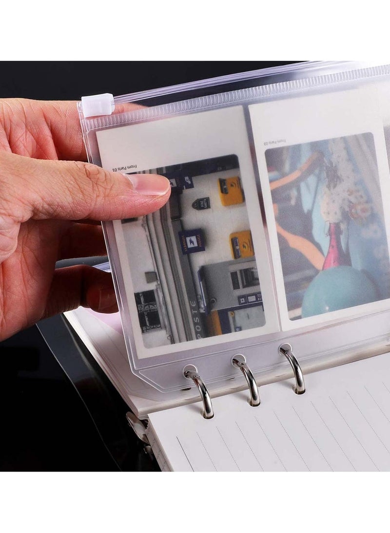 A6 Size 6-Hole Zipper Binder Pockets for 6-Ring Notebooks, Waterproof PVC Document Folders, 15 Loose Leaf Bags for Organizing Cash and Budget - Image 3