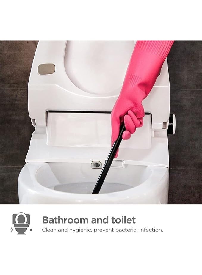 ChicAbode قفازات غسيل الصحون 2 أزواج للمطبخ ، قفازات تنظيف المطاط ، قفازات الأطباق الطويلة قابلة لإعادة الاستخدام. - Image 4