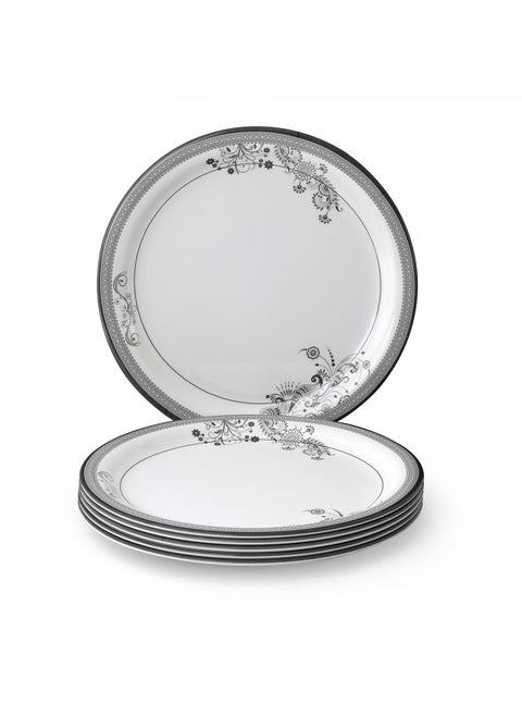 Superware | Pure Melamine | Small Plate Set – Silver Lace 7.5” (6 nos.) | Stain Free, Glazed Finish