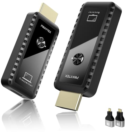 PWAYTEK Wireless HDMI Transmitter and Receiver 328ft100M Wireless HDMI Extender Kit Plug Play 4K Decode Support 245G for Streaming Video and Audio to Monitor from LaptopPcTv Box Black - Image 1