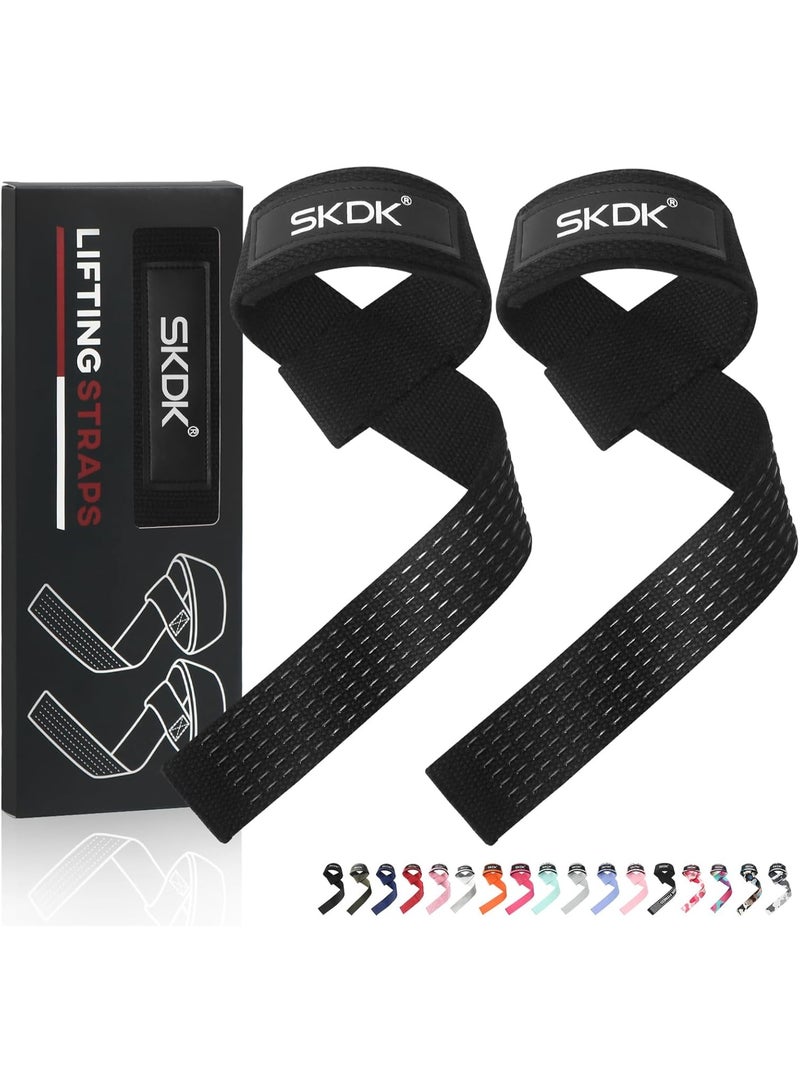 إس كي دي كي أحزمة رفع معصم من القطن الصلب مع أشرطة رفع معصم مبطنة بالنيوبرين وسيليكون مضاد للانزلاق - لرفع الأثقال وكمال الأجسام وXfit وتدريب القوة - Image 1