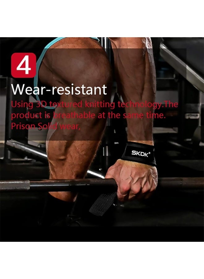 إس كي دي كي أحزمة رفع معصم من القطن الصلب مع أشرطة رفع معصم مبطنة بالنيوبرين وسيليكون مضاد للانزلاق - لرفع الأثقال وكمال الأجسام وXfit وتدريب القوة - Image 4