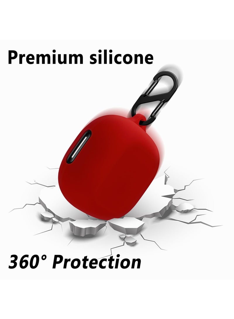 Beauenty Silicone Carrying Case Compatible With Anker Soundcore P40i Portable Scratch Shock Resistant Cover With Carabiner (Red) - Image 5