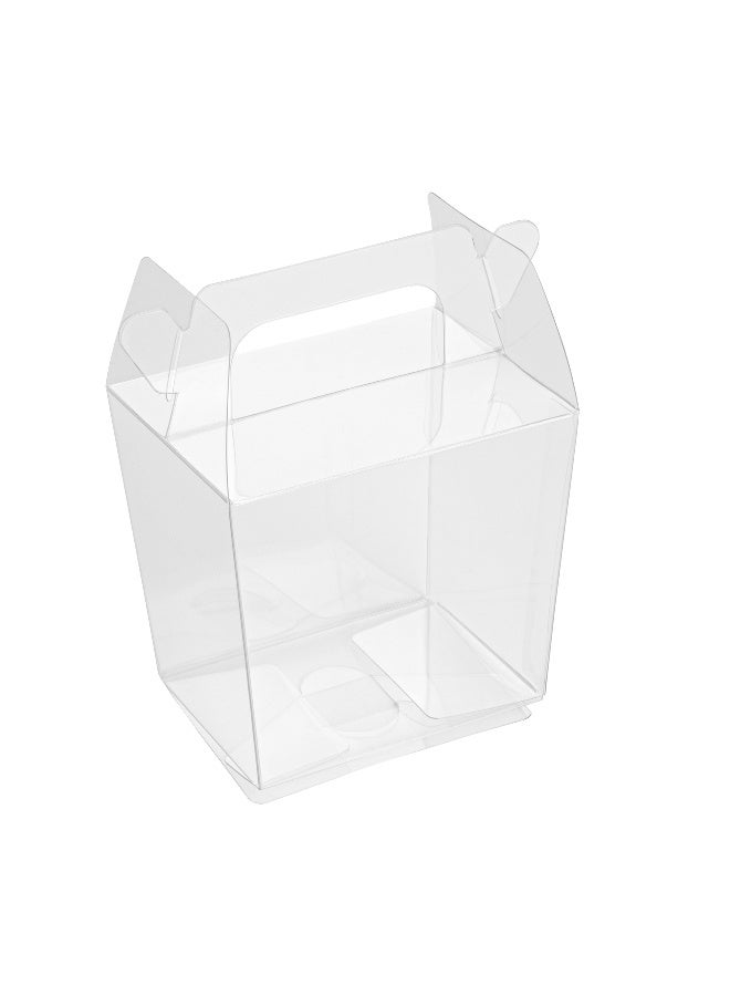 Restaurantware 3.25 x 2.5 x 4.5 Inch Wedding Favor Boxes, 100 Rectangle Transparent Candy Boxes - Built-In Handle, For Weddings, Baby Showers, And Birthday Parties, Plastic Party Favor Container, - Image 1